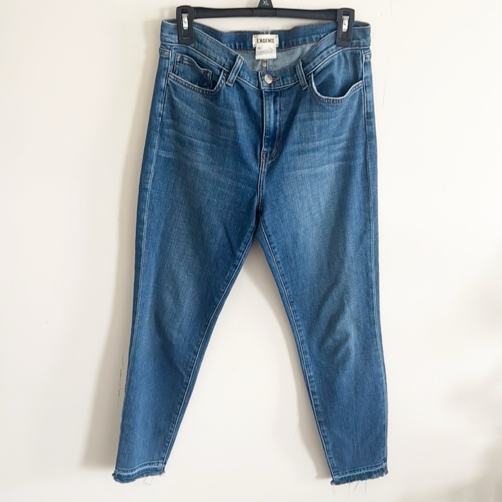 L’agence Laguna medium wash soft stretchy Slim High Rise Released Hem jean sz 30 - Picture 2 of 7